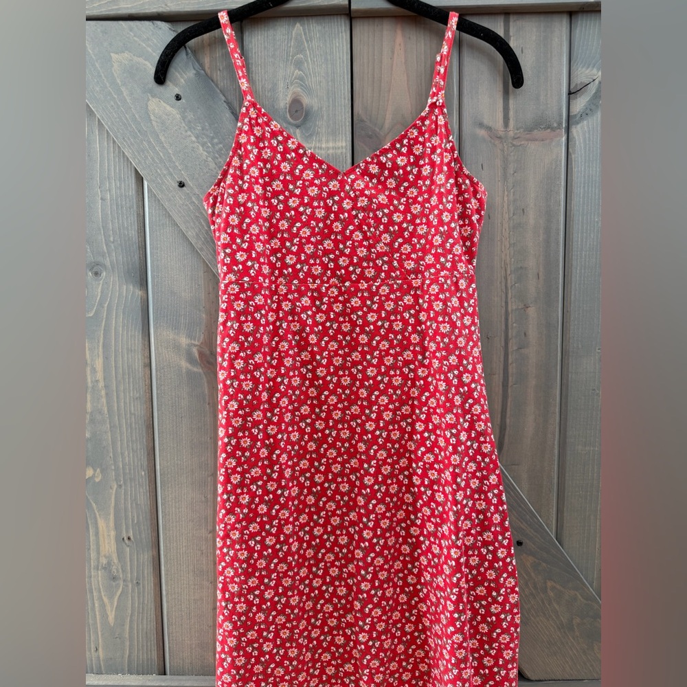 Holster Small Red Floral Daisy Cottagecore Adjustable Strap Summer Mini Dress